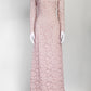 Valentino Light Pink Floral Lace Long Sleeve Gown US 8