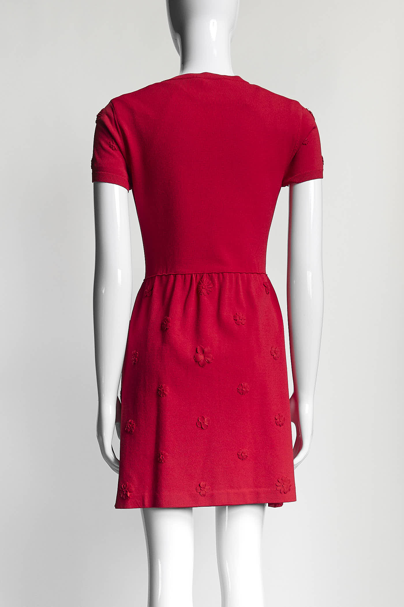 Valentino Red Floral Detail Shift Dress M
