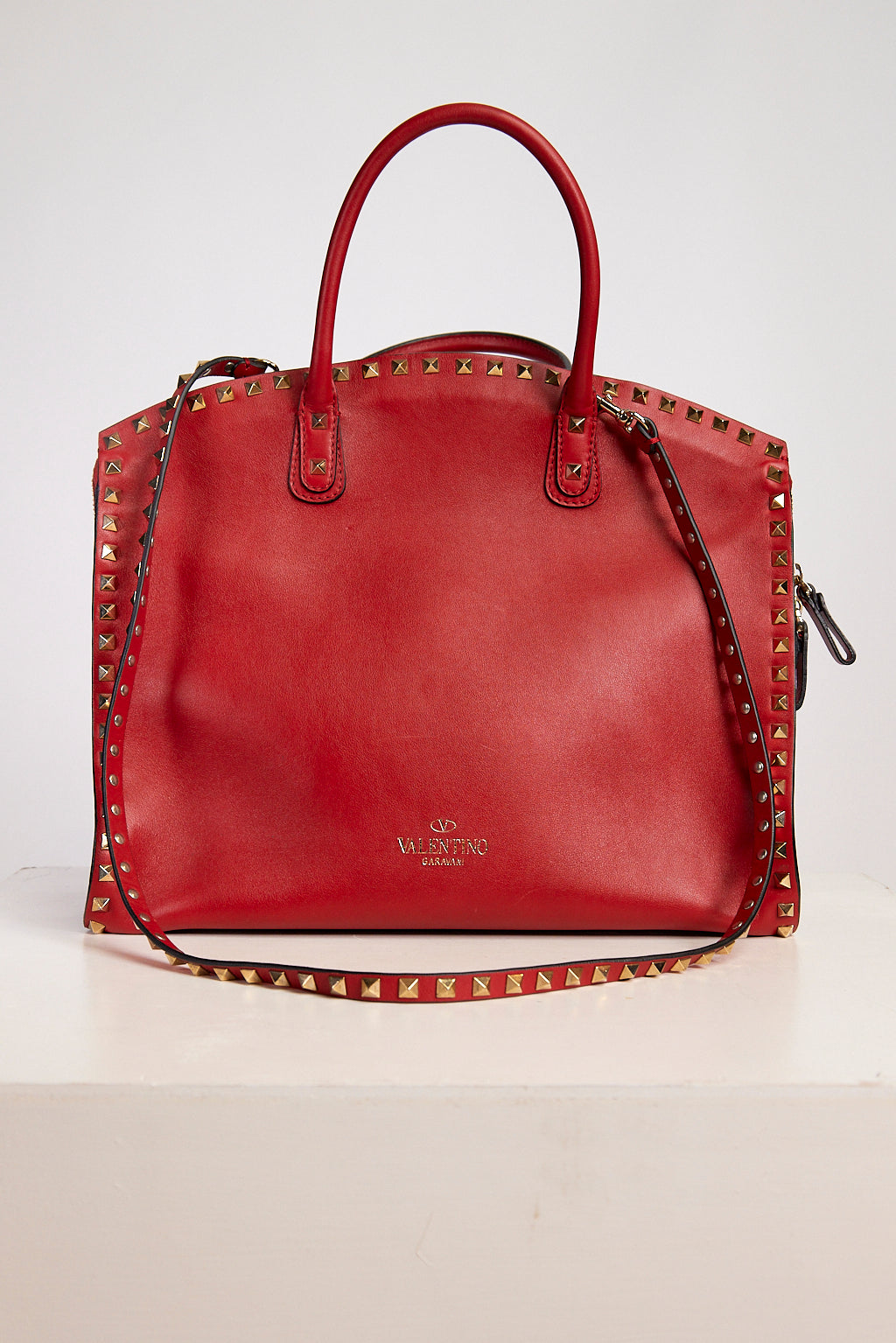 Valentino Red with Rockstuds Tote Bag