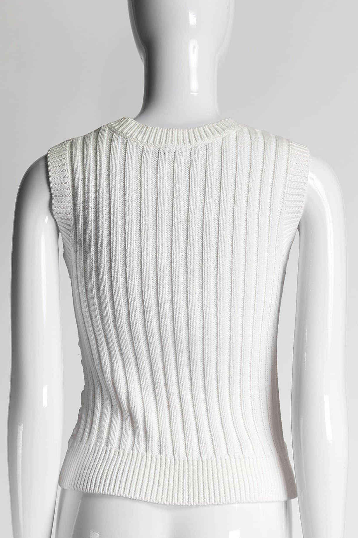 Valentino White Lace Knit Vest M