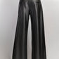 Veronica Beard Black Wide-Leg Vegan Leather Pants US 8