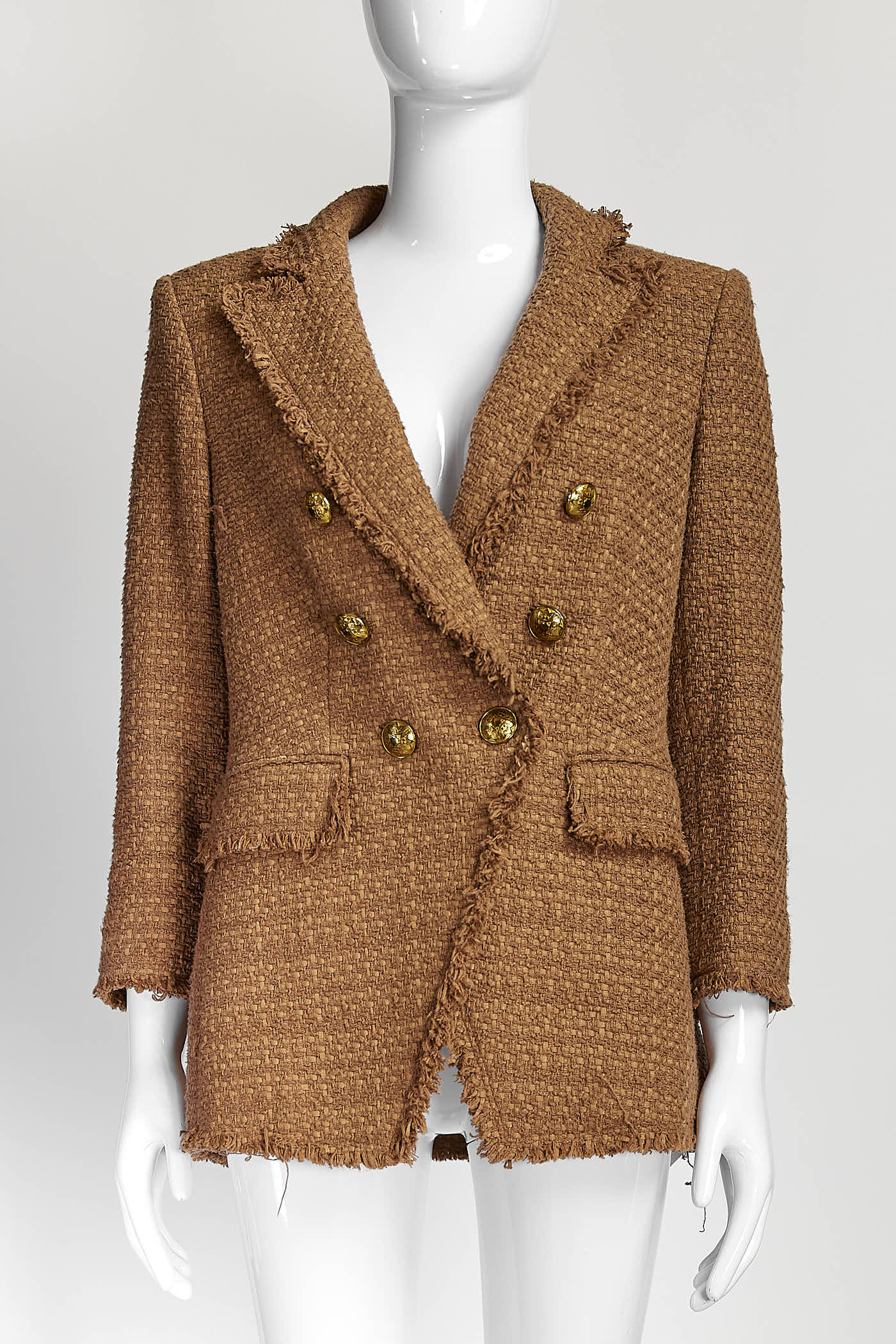 Veronica Beard Camel Miller Tweed Jacket 4