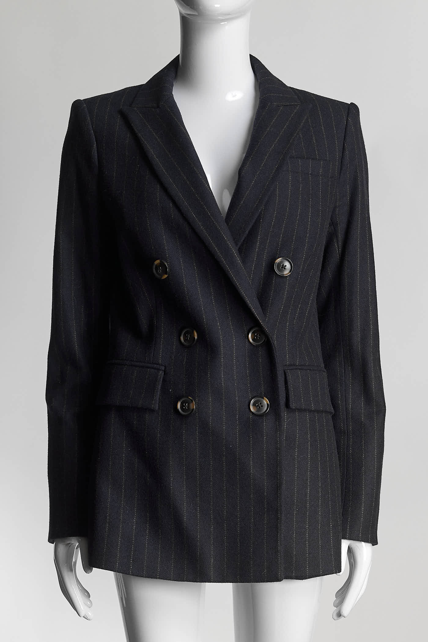 Veronica Beard Navy Striped Wool Blazer 2