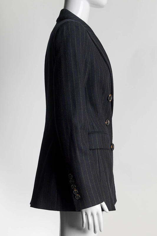 Veronica Beard Navy Striped Wool Blazer 2