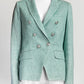 Veronica Beard Teal Miller Double-Breasted Linen Blazer 4