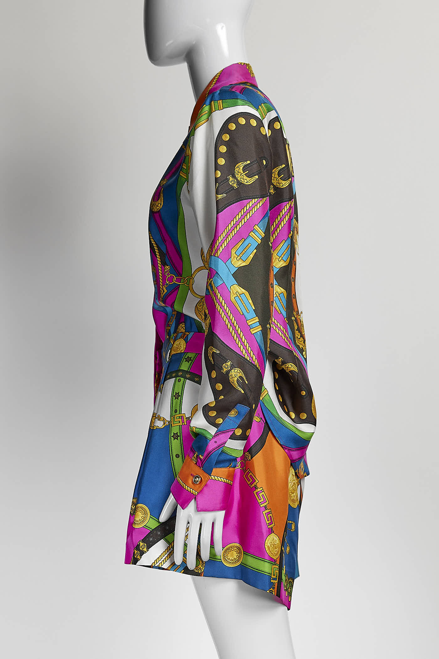 Versace Baroque Rodeo Print Silk Shirt/Short 40
