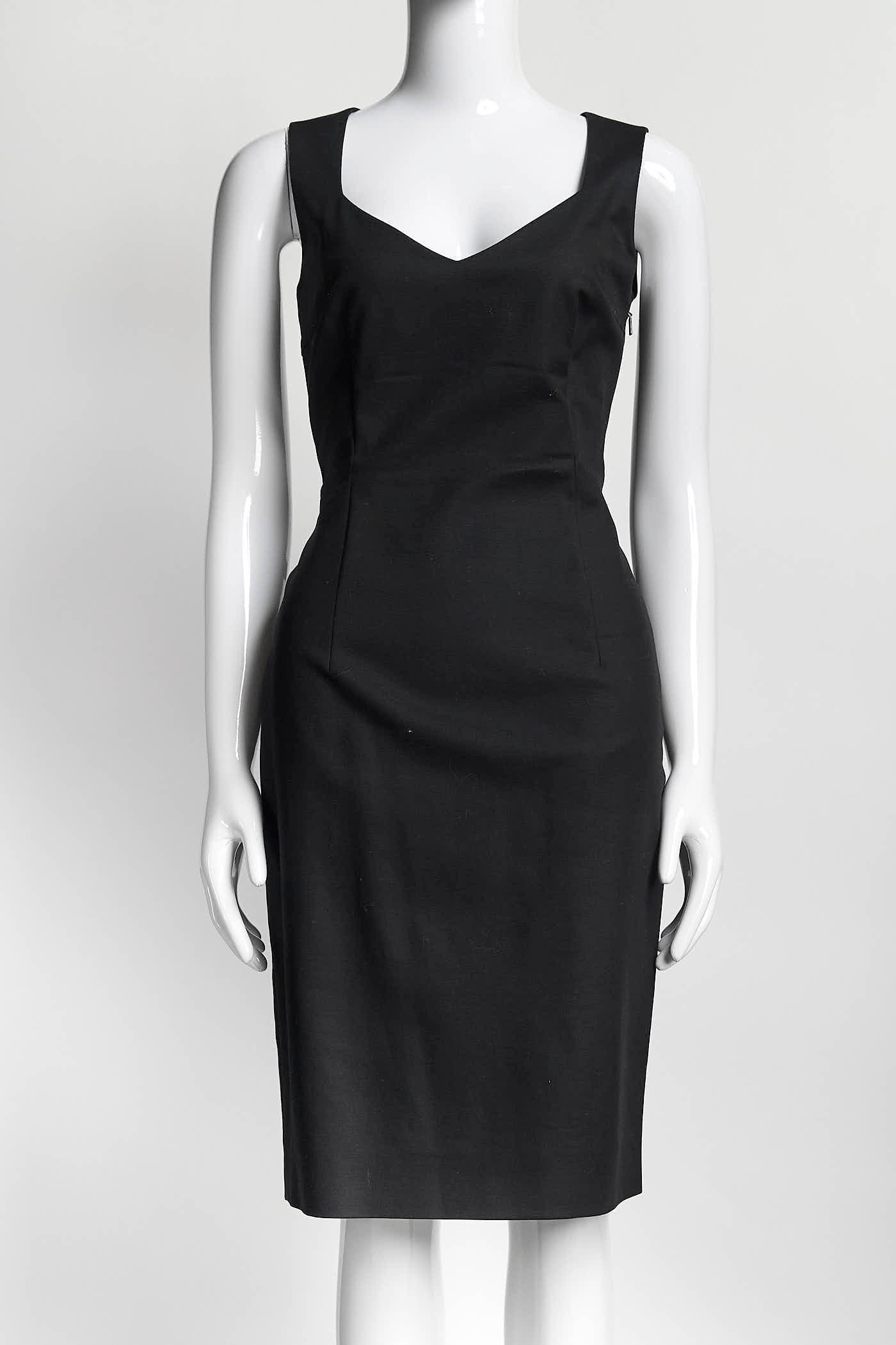 Versace Black Sleeveless Dress with Lace Detail 4