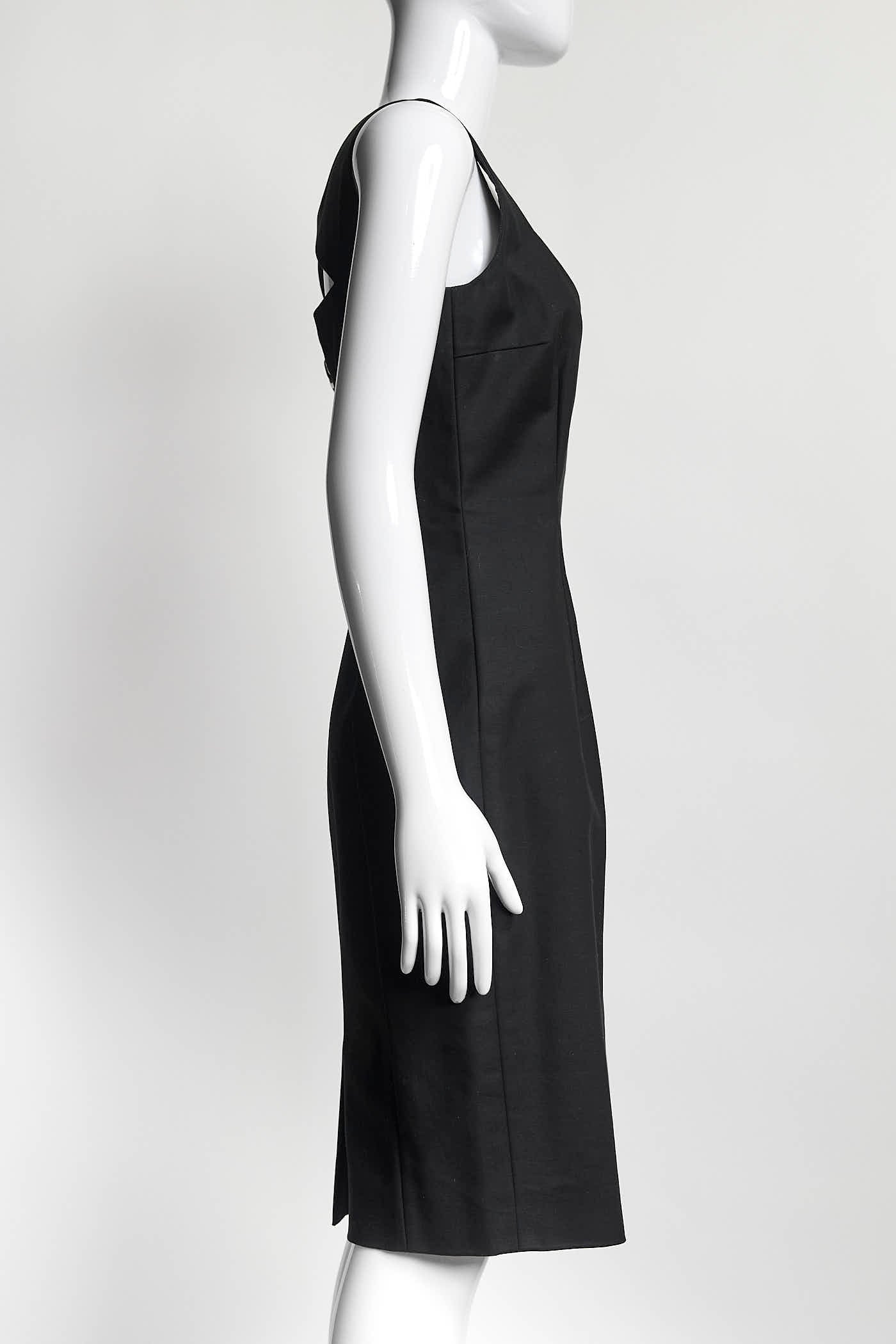 Versace Black Sleeveless Dress with Lace Detail 4