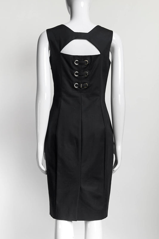 Versace Black Sleeveless Dress with Lace Detail 4