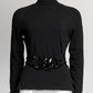 Versace Black Turtleneck Sweater with Chain Detail 40