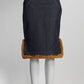 Versace Blue Denim Skirt w/Gold Boroque Patches Gold Brass Logo 38