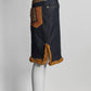 Versace Blue Denim Skirt w/Gold Boroque Patches Gold Brass Logo 38
