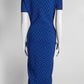 Versace Blue La Greca Knitted Midi Dress 40