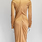 Versace Gold Ruched Bodycon Dress IT 40