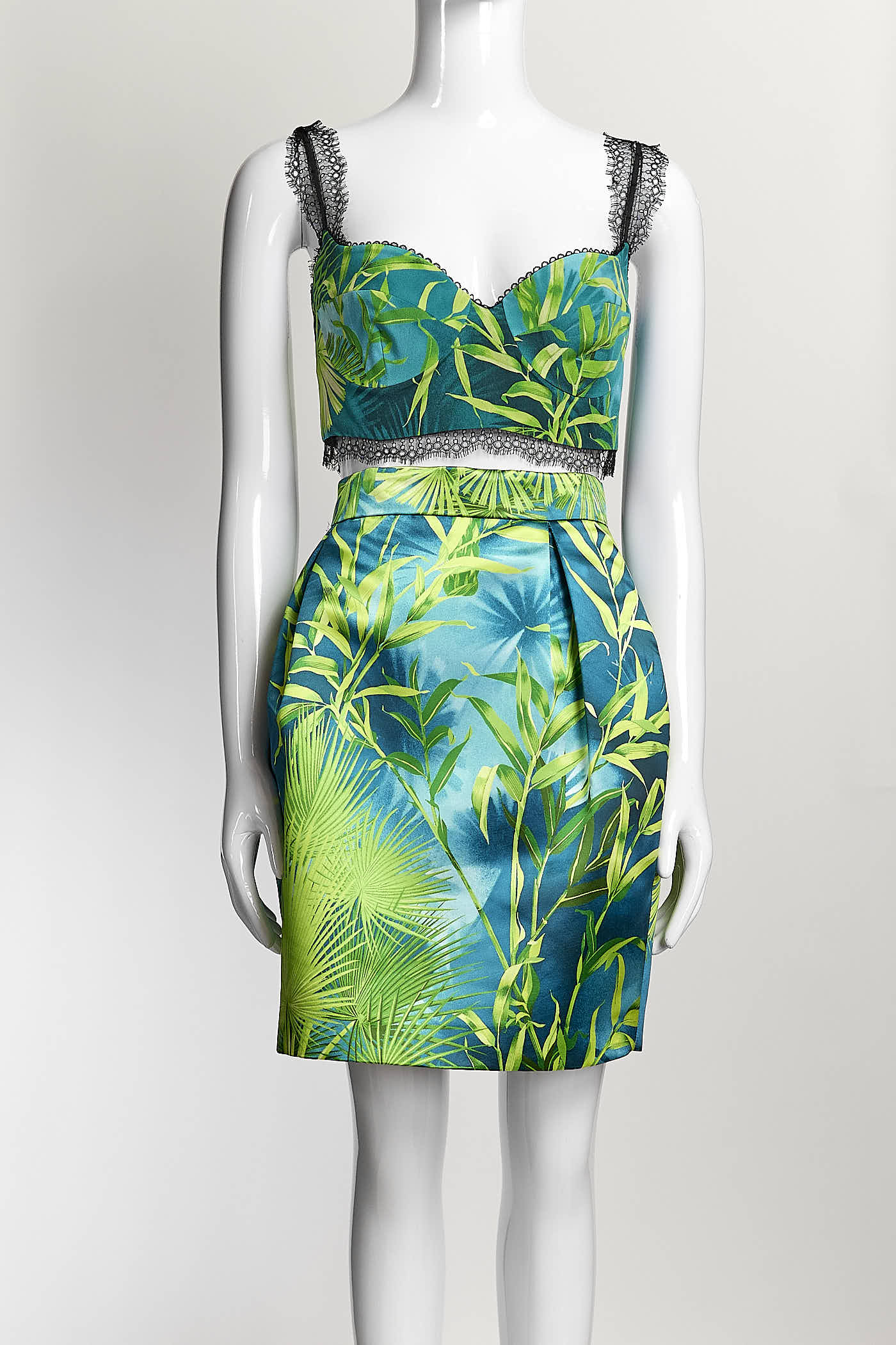 Versace Green Jungle Print Bralette Set 42