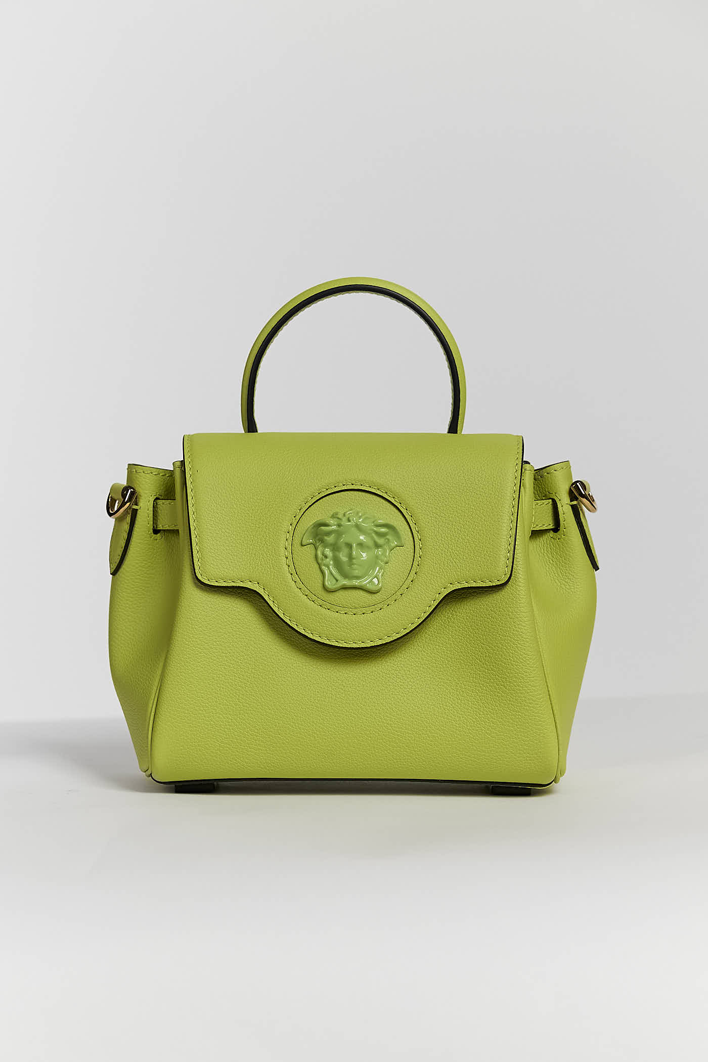 Versace La Medusa Mini Top Handle Bag in Leather