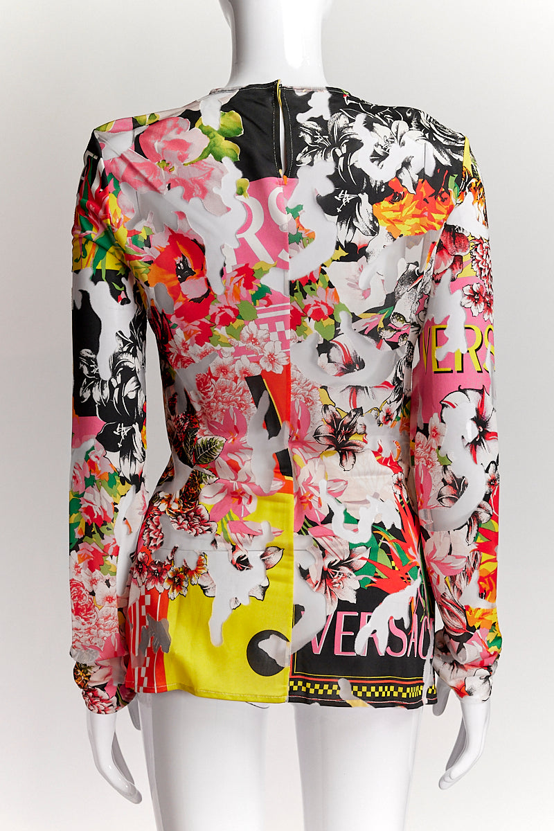 Versace Long Sleeve Printed Viscose Jersey Top IT42