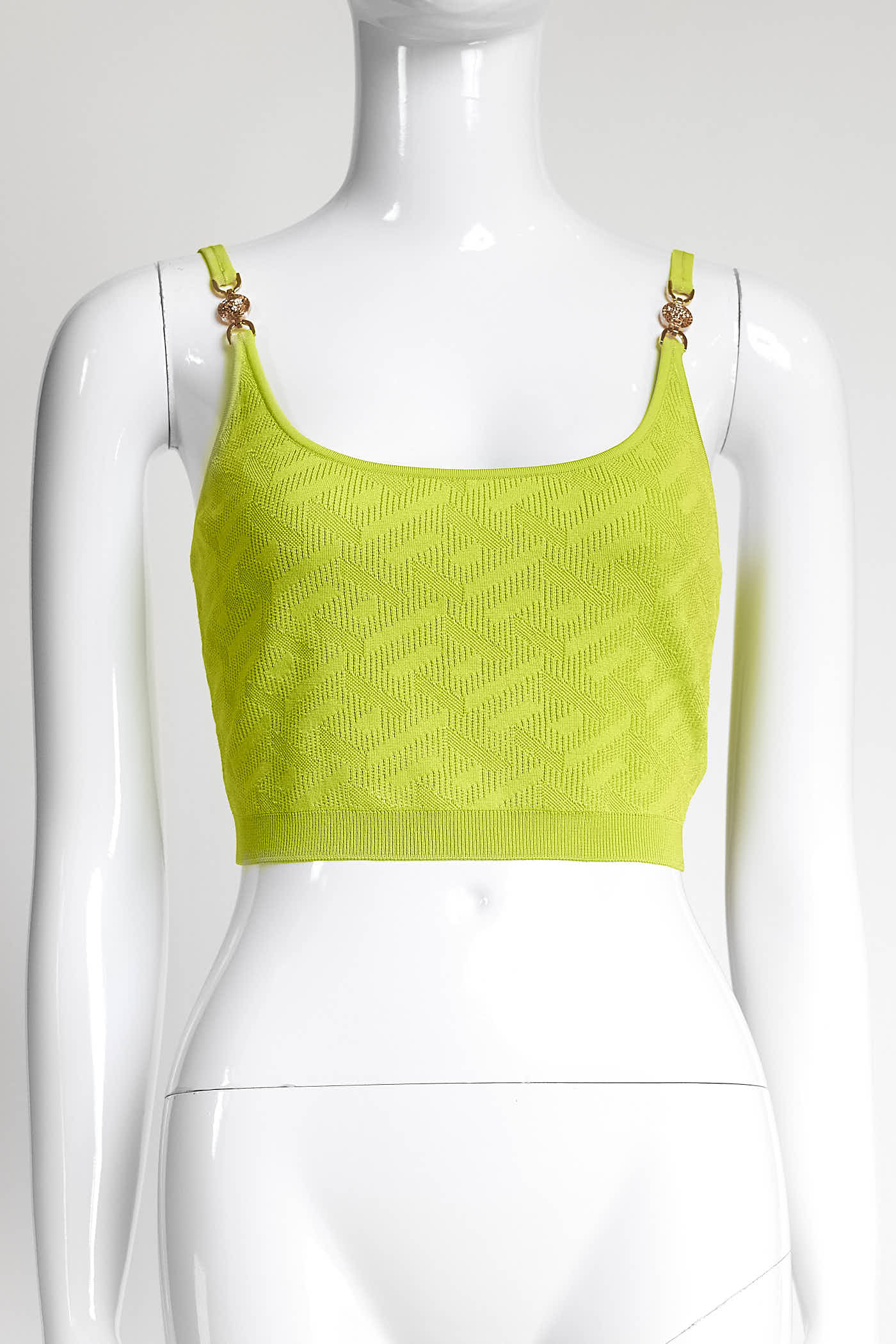 Versace Medusa-motif Green Knitted Crop Top 42