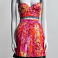 Versace Orange Tropical Print Corset/Skirt Set 42