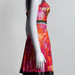 Versace Orange Tropical Print Corset/Skirt Set 42