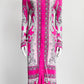 Versace Pink Baroque Printed Shirt Dress 42