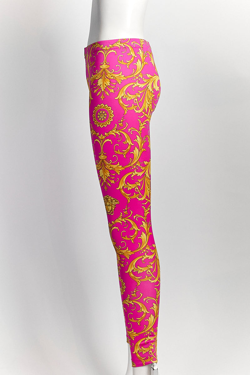 Versace Pink Brocade Legging IT36