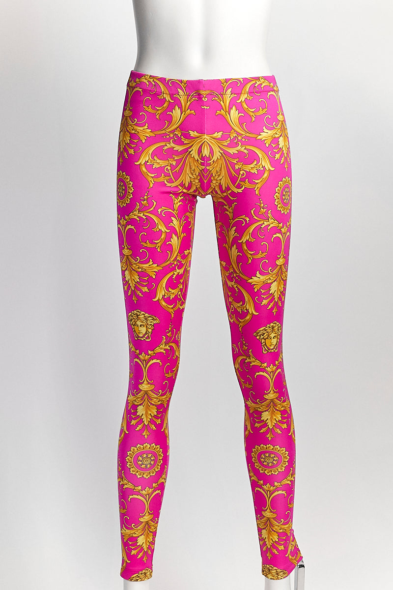 Versace Pink Brocade Legging IT36