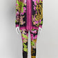 Versace Pink Orchid Silk Blouse/Pant Set 38