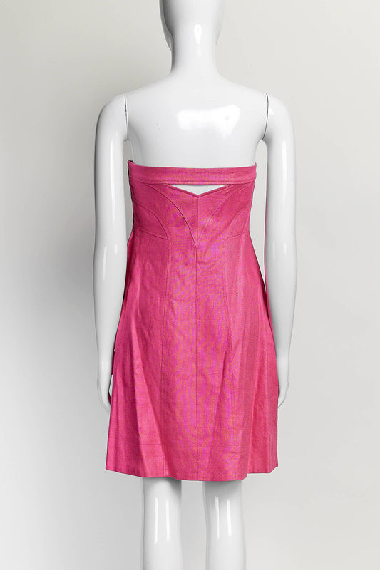 Versace Pink Strapless Mini Dress 38