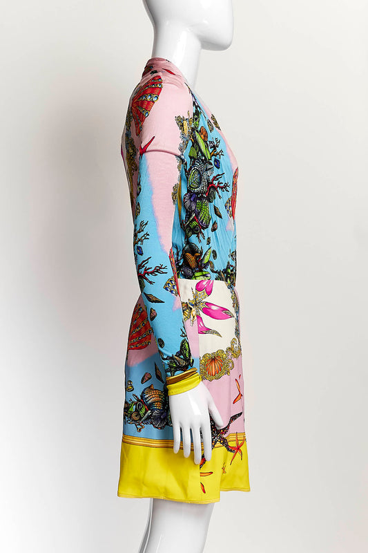 Versace Yellow/Pink Seashell Bodysuit/Skirt Set 40