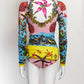 Versace Yellow/Pink Seashell Bodysuit/Skirt Set 40