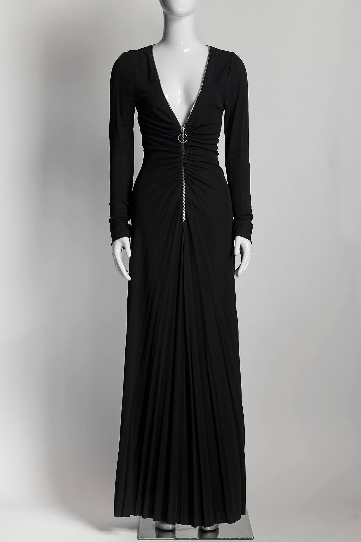 Victoria Beckham Black Dress with Silver Zipper Detail UK10