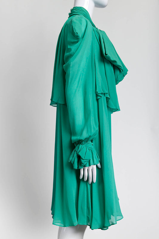 Viktor & Rilf Green Ruffled Dress 44