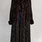 Vintage Brown Checkered Fur Coat S