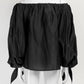 Yves Saint Laurent Black Puffy Sleeves Blouse 38