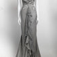 ZACPOSEN Grey Wavy Pattern Dress 4