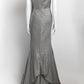 ZACPOSEN Grey Wavy Pattern Dress 4