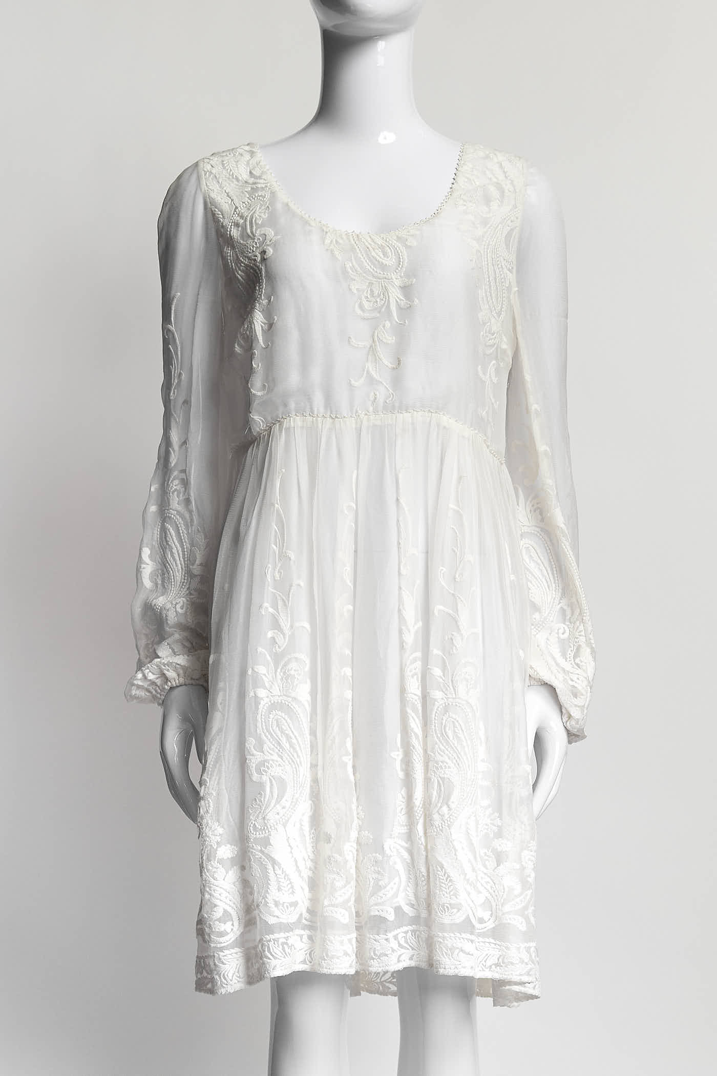 ZIMMERMANN White Embroidered Mini Dress AU1