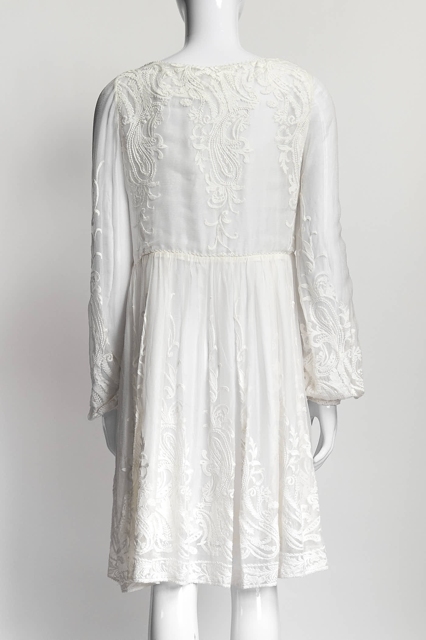 ZIMMERMANN White Embroidered Mini Dress AU1