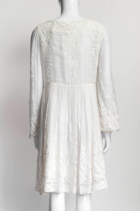 ZIMMERMANN White Embroidered Mini Dress AU1