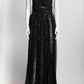 ZUHAIR MURAD Black Beaded Sequin Open Back Gown US 8