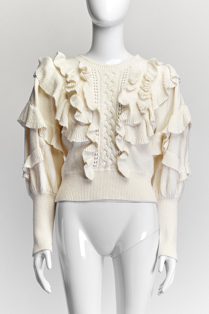 Zimmermann Cream Ruffled Sweater AU 2