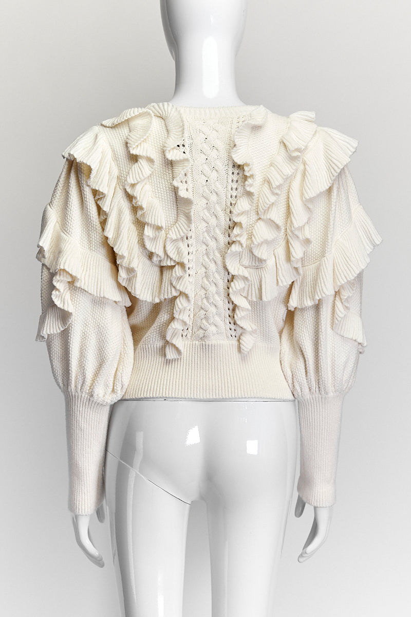 Zimmermann Cream Ruffled Sweater AU 2