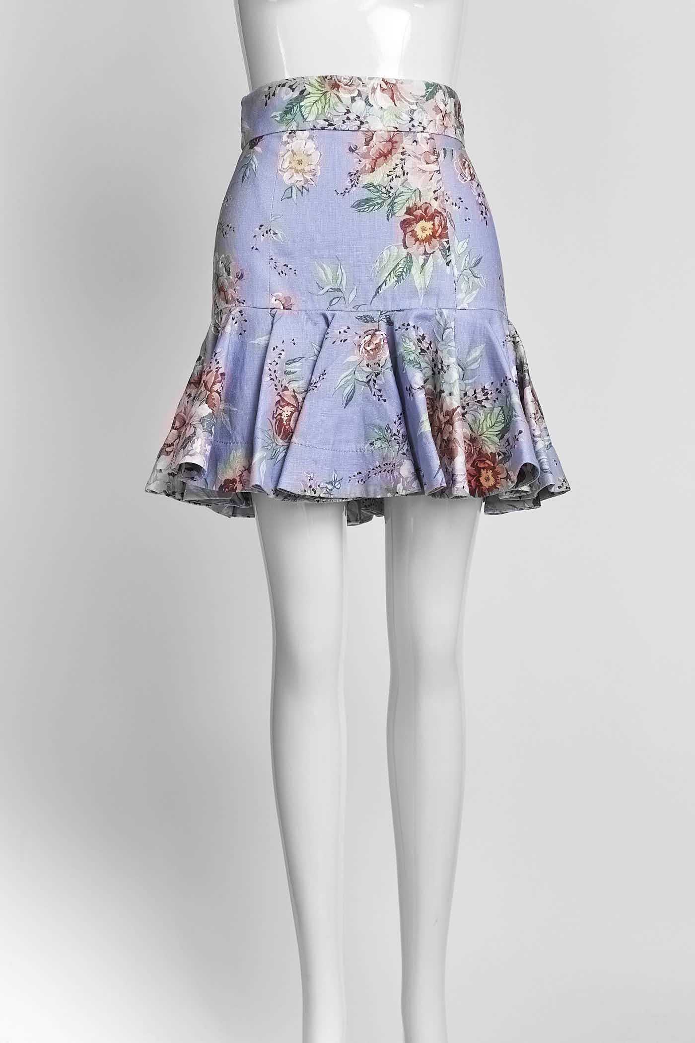 Zimmermann Blue Floral Print Skirt OP