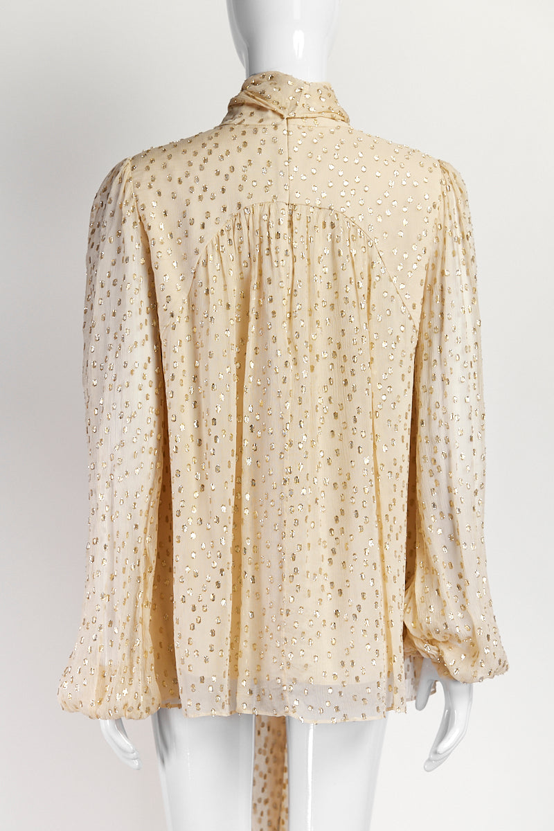 Zimmermann Champagne Tie Polka Dots Blouse AU3