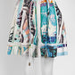 Zimmermann Glassy Belted Printed Linen Shorts In Blue AU1