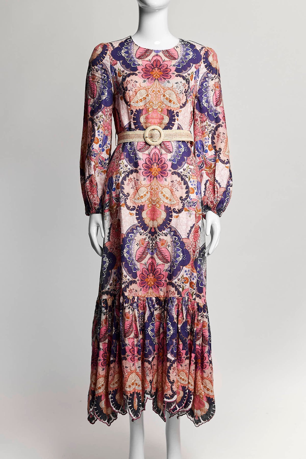 Zimmermann Laurel Billow Floral-Print Linen Midi Dress 1
