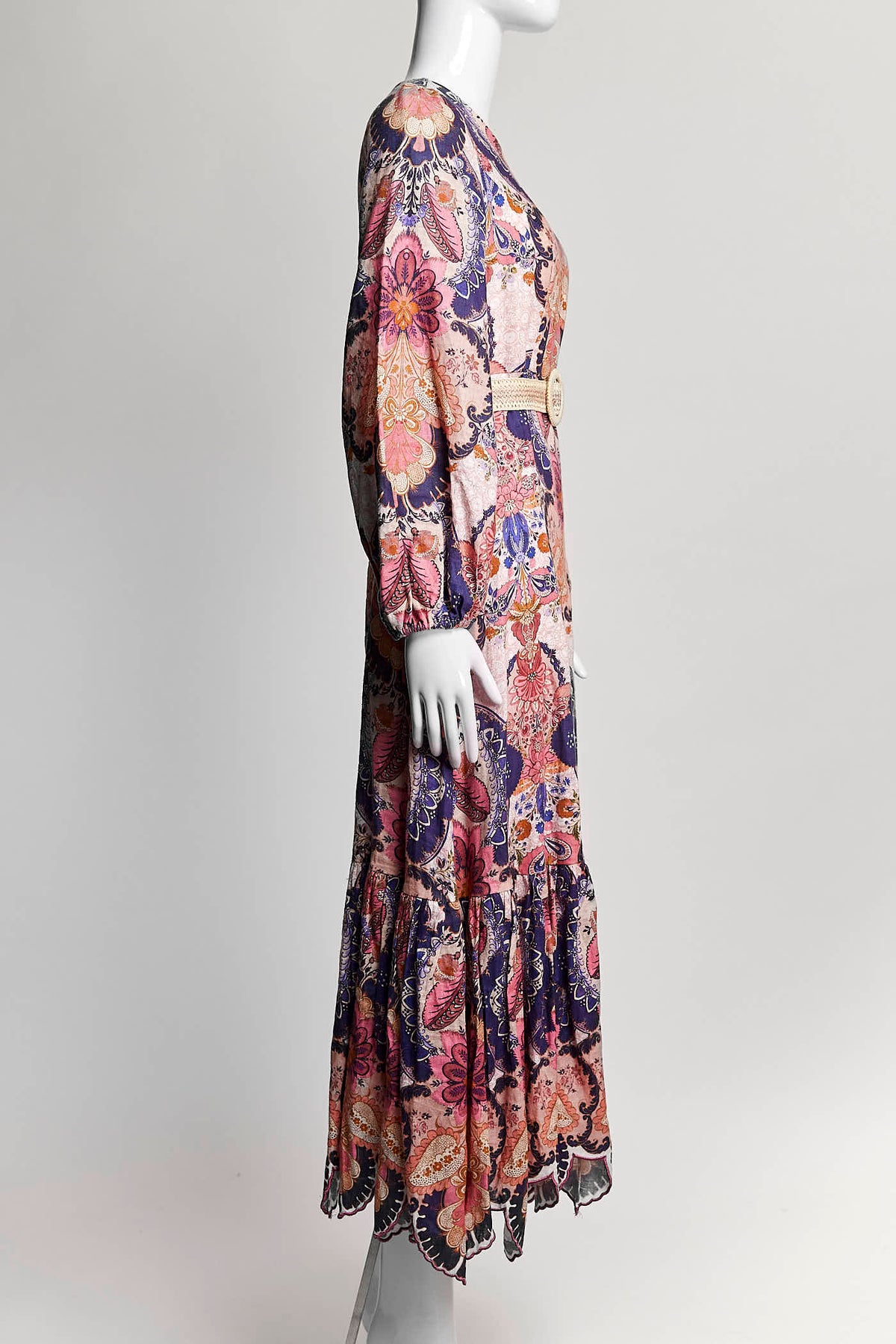 Zimmermann Laurel Billow Floral-Print Linen Midi Dress 1