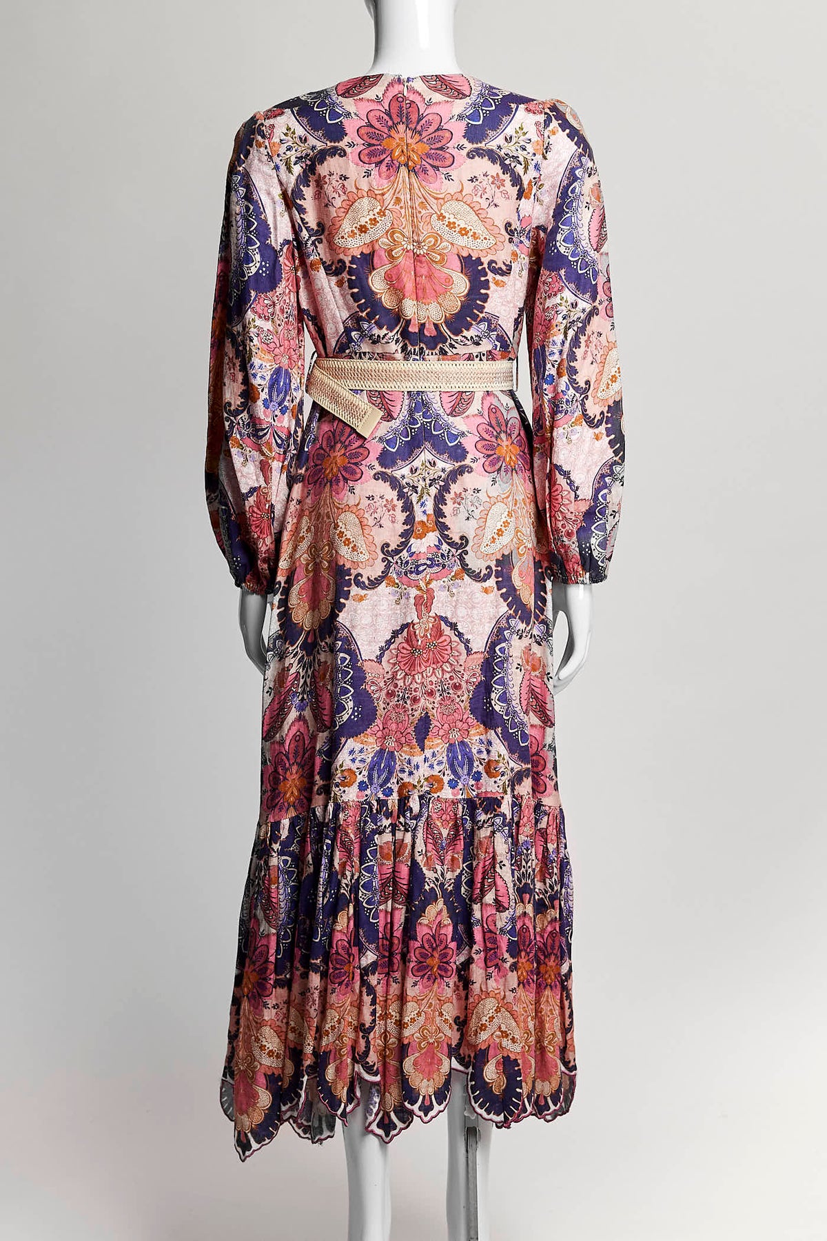 Zimmermann Laurel Billow Floral-Print Linen Midi Dress 1