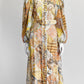 Zimmermann Linen Patchwork Ethnic print Belted Dress AU 2